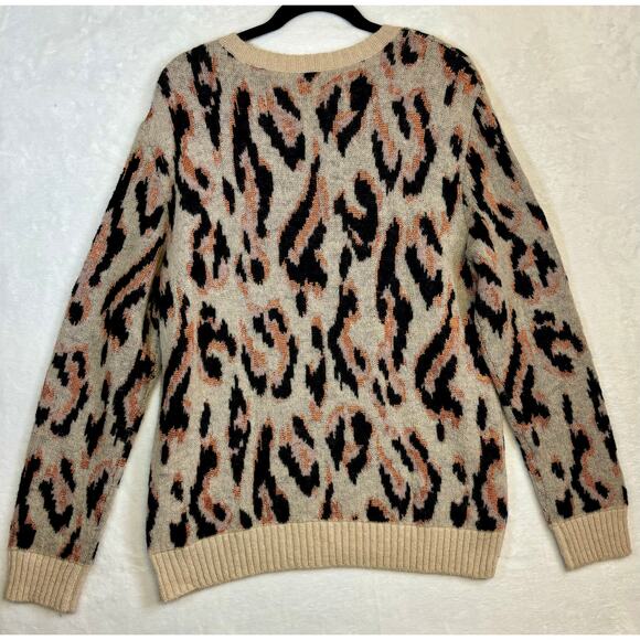 Derek Lam 10 Crosby Leopard Print Alpaca wool sweater Size Medium - Picture 4 of 4